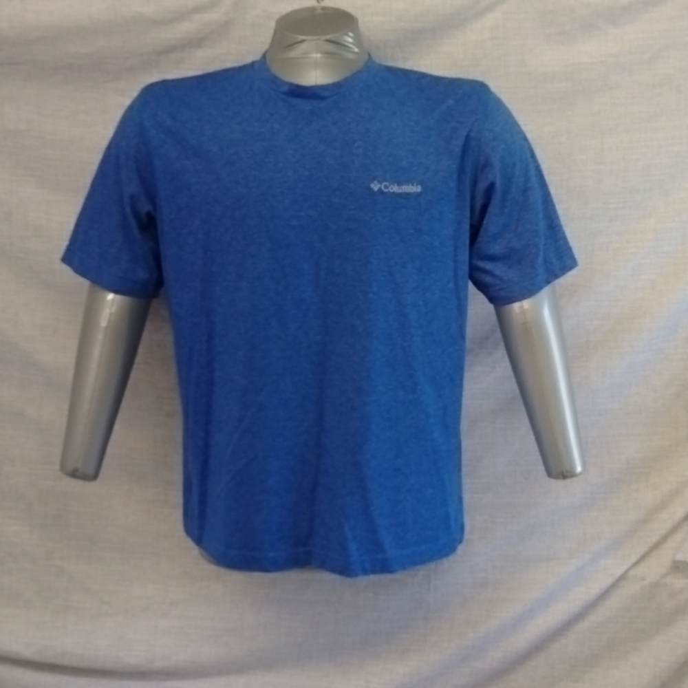 Columbia Bright Blue Athletic Short Sleeve Omni Wick Sportswear Mens Sz M